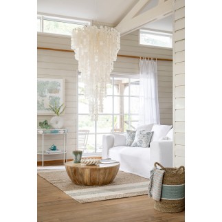 Canapé 2 places en tissu blanc 220x105x70cm
