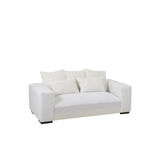 Canapé 2 places en tissu blanc 220x105x70cm