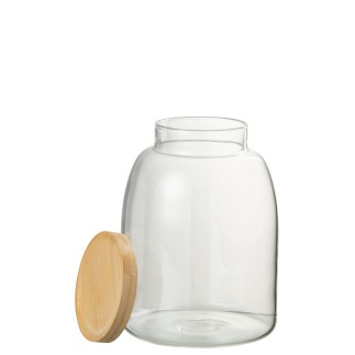 Pot en verre transparent 14x14x19 cm