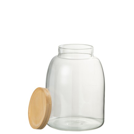 Pot en verre transparent 14x14x19 cm