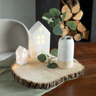 Tronco de madeira natural de paulownia 40x34,5x3 cm