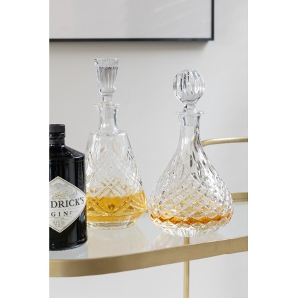 Carafe avec bouchon boule en verre transparent 15x15x28 cm