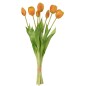 Bouquet de 7 tulipes artificiel en synthétique orange 17x10x46 cm Bouquet de 7 tulipes artificiel en synthétique orange 17x10x46 cm