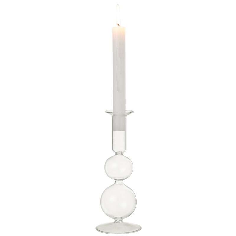 Chandelier boules 1 bougie en verre transparent 8x8x21 cm Chandelier boules 1 bougie en verre transparent 8x8x21 cm