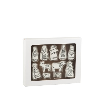 Presépio em cerâmica branca 5x2x9 cm