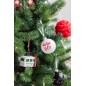 Caja de 6 bolas de Navidad de vidrio blanco - rojo 8x8x8 cm