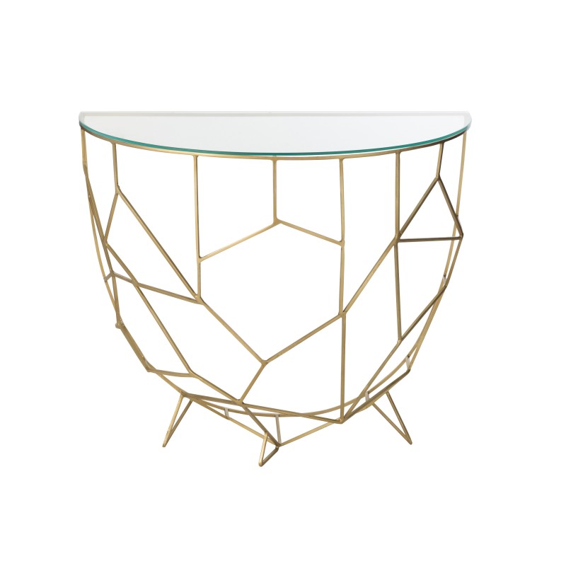 Consola semicircular de metal dorado 90*46*76 cm Consola semicircular de metal dorado 90*46*76 cm