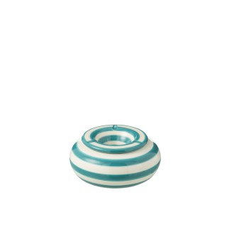 Posacenere in ceramica blu turchese 14x14x7 cm