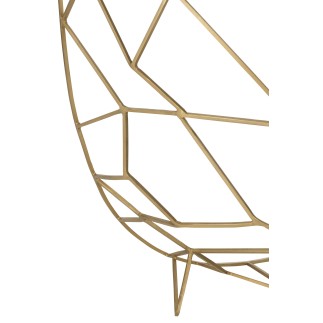 Consola semicircular de metal dorado 90*46*76 cm