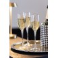Flute à champagne avec inscription doré en verre H25cm