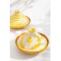 Plat à tajine en céramique jaune 20x20x28 cm