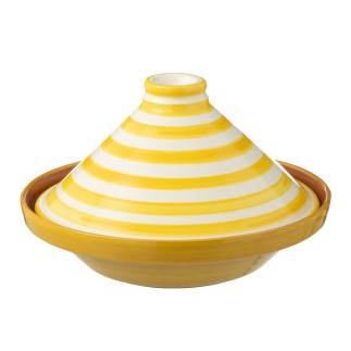 Plat à tajine en céramique jaune 20x20x28 cm