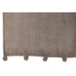 Manta com pompons em poliéster cinza-claro 176 x 128 cm
