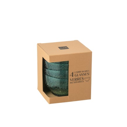 Lot de 4 bols en plastique bleu 15x15x8.1 cm