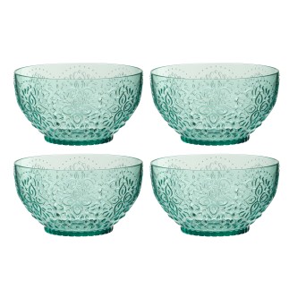 Lot de 4 bols en plastique bleu 15x15x8.1 cm