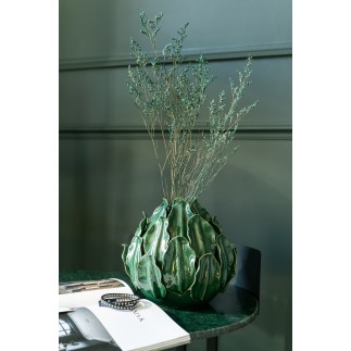 Ramillete seco de lamsoor en madera verde de 20x20x85 cm