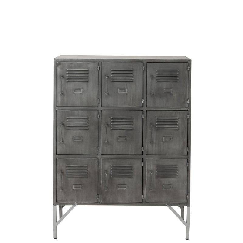 Armadio 9 porte in metallo argento 86x41x114 cm Armadio 9 porte in metallo argento 86x41x114 cm