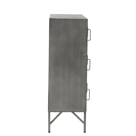 Armadio 9 porte in metallo argento 86x41x114 cm