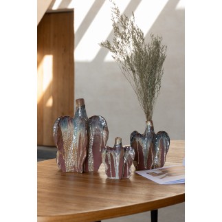Ramillete seco de lamsoor en madera verde de 20x20x85 cm