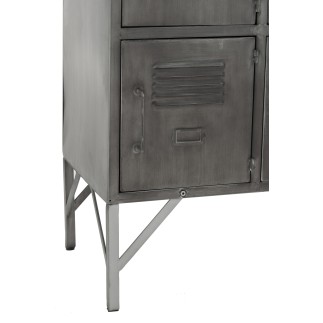 Armadio 9 porte in metallo argento 86x41x114 cm