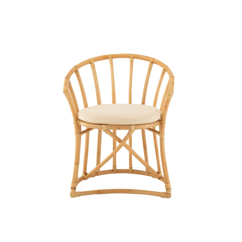 Sedia con cuscino in rattan naturale 60x61x70 cm Sedia con cuscino in rattan naturale 60x61x70 cm