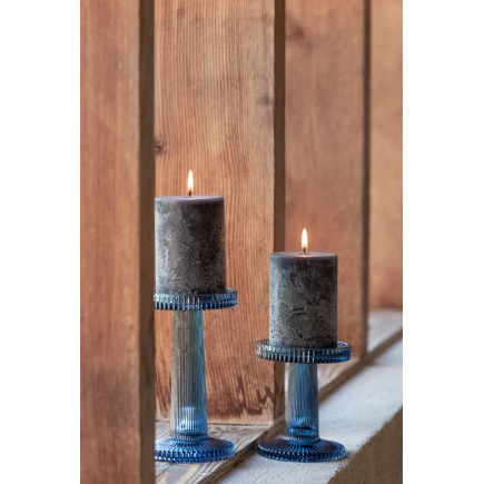 Bougie cylindrique 48H bleu 7x7x10 cm