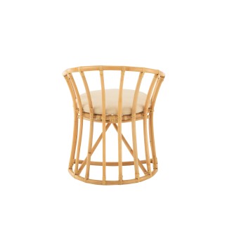 Sedia con cuscino in rattan naturale 60x61x70 cm