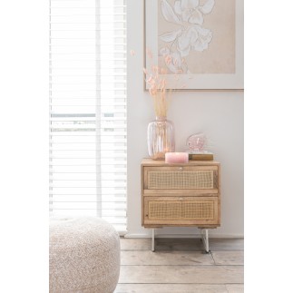Bouquet di coda di lepre essiccata in legno rosa 15x3x82 cm