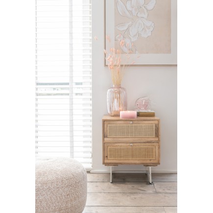 Bouquet di coda di lepre essiccata in legno rosa 15x3x82 cm