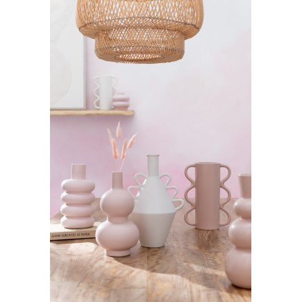 Bouquet di coda di lepre essiccata in legno rosa 15x3x82 cm