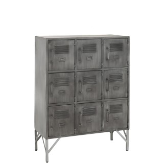 Armadio 9 porte in metallo argento 86x41x114 cm