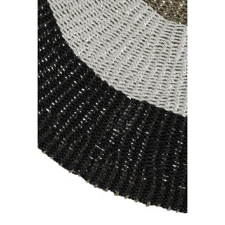 Tapete redondo em polipropileno branco e preto D.150 cm
