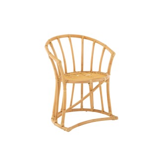 Sedia con cuscino in rattan naturale 60x61x70 cm