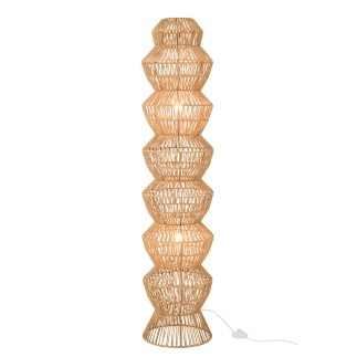 Lampadaire en corde et métal beige 30x30x132.5 cm