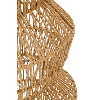 Candeeiro de pé em corda e metal bege 30x30x132,5 cm