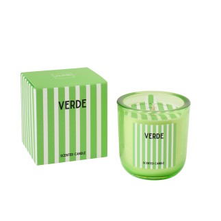 Bougie parfumée « Lierre de printemps et Neroli » dans verre vert 9.5x9.5x10 cm