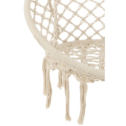 Chaise suspendue macramé en polyester beige 60x80x110 cm