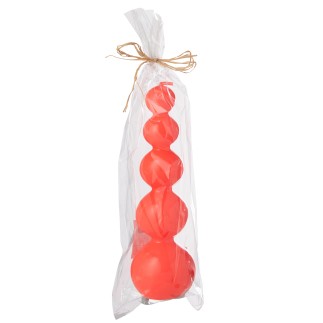 Bougie calebasse 25H rouge H.23 cm