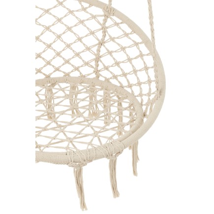 Chaise suspendue macramé en polyester beige 60x80x110 cm