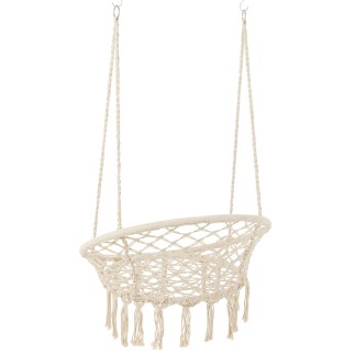 Chaise suspendue macramé en polyester beige 60x80x110 cm