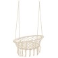Chaise suspendue macramé en polyester beige 60x80x110 cm