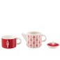 Théière avec tasse en céramique rouge 28.5x9.5x18.5 cm
