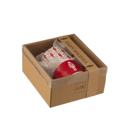 Théière avec tasse en céramique rouge 28.5x9.5x18.5 cm