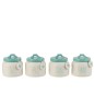 Set de 4 pots de conservation en céramique blanc 13x13x11 cm Set de 4 pots de conservation en céramique blanc 13x13x11 cm