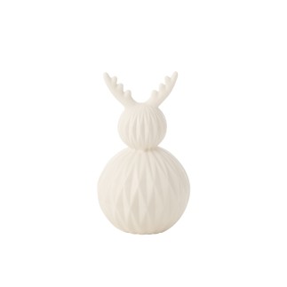 Lámpara led ciervo de porcelana blanca 13.5x13.5x23.5 cm