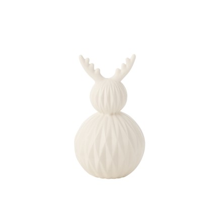 Lampe led cerf en porcelaine blanche 13.5x13.5x23.5 cm