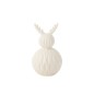 Lampe led cerf en porcelaine blanche 13.5x13.5x23.5 cm