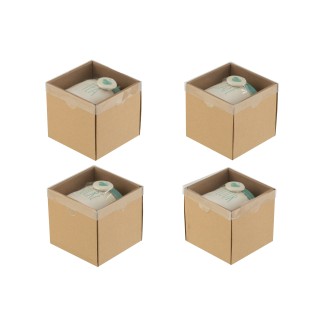 Set de 4 pots de conservation en céramique blanc 13x13x11 cm