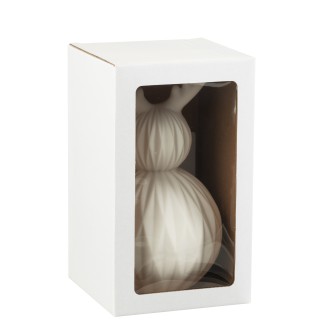 Lampe led cerf en porcelaine blanche 13.5x13.5x23.5 cm