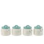 Set de 4 pots de conservation en céramique blanc 13x13x11 cm Set de 4 pots de conservation en céramique blanc 13x13x11 cm